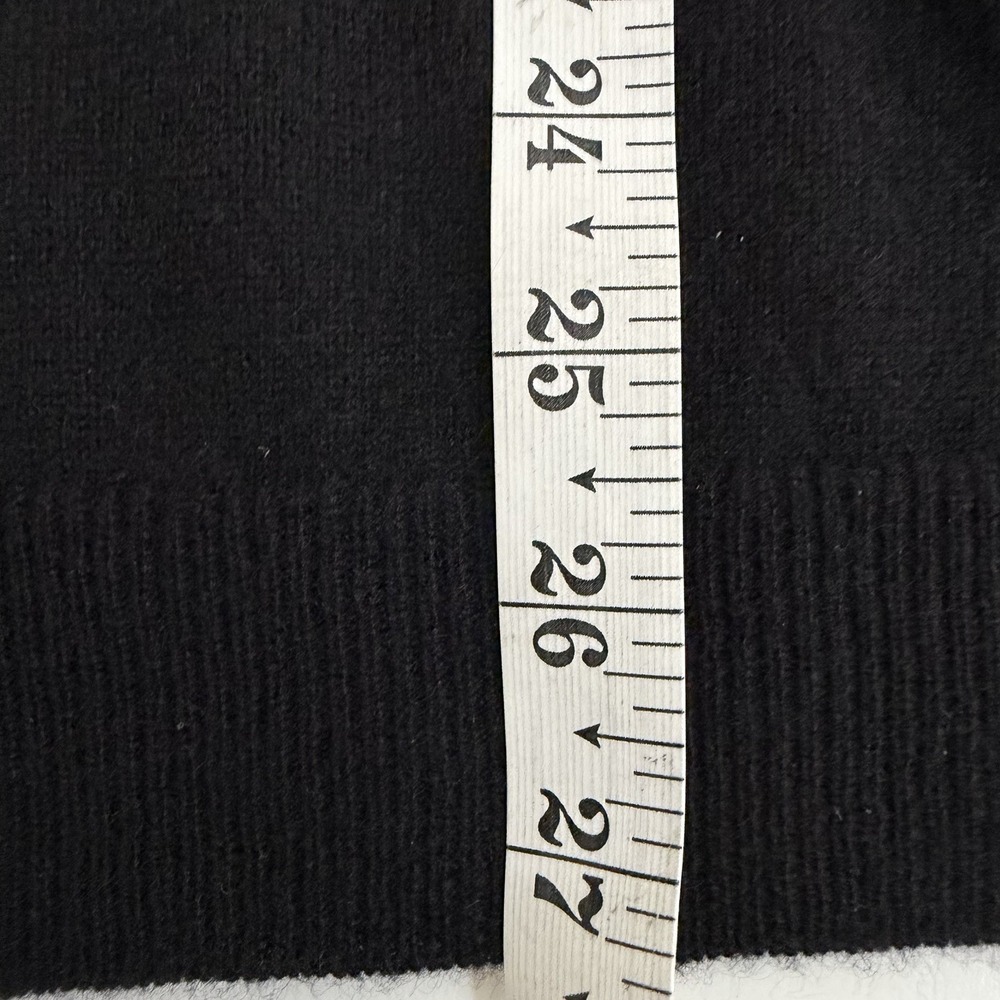 Joseph Abboud 100% Cashmere V Neck Sweater Mens L Black Classic Preppy Ribbed - Picture 7 of 9